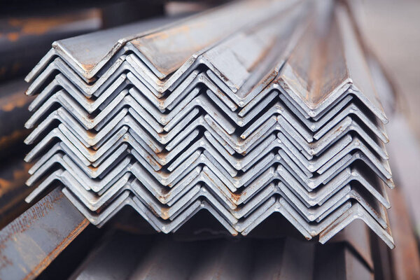 close up image of angle metal pile