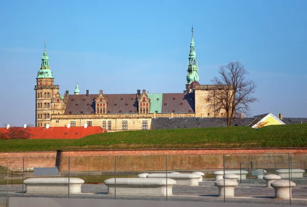 Paisagem Com Castelo Kronborg Helsingor Dinamarca — Fotografia de Stock