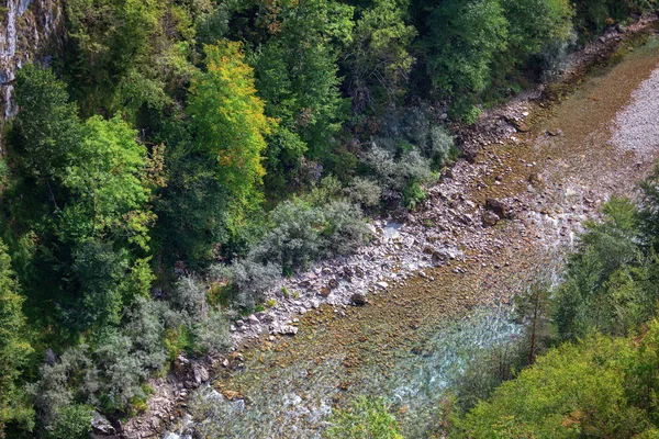 Rzeka Górska Przezroczystym Widokiem Powietrza Wody — Zdjęcie stockowe