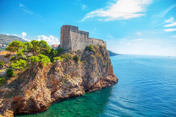 Paisagem Mar Adriático Fort Bokar Dubrovnik Croácia — Fotografia de Stock