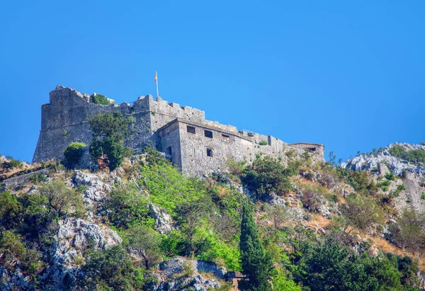 Castle San Giovanni Mountain Peak Kotor Town Montenegro — Stock Photo, Image