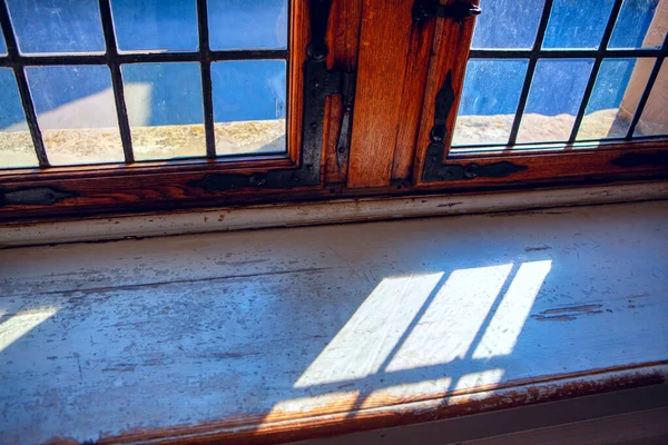 Ancient Window Windowsill View — Stock Photo, Image