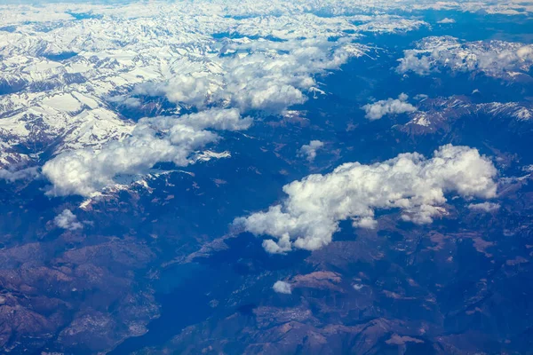 Nubes Montañas Vista Aérea Paisaje — Foto de Stock