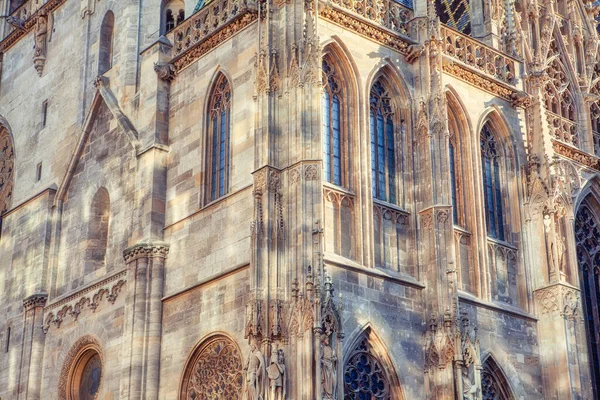 Średniowieczna Katedra Rzymskokatolicka Wiedniu Miejsce Kultu Ozdobną Iglicą Austrii Katedra — Zdjęcie stockowe
