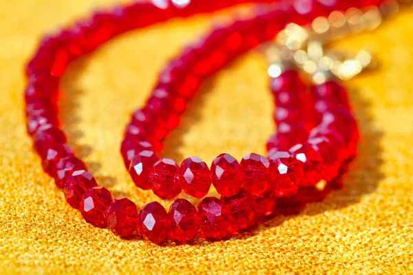 Czerwone Kamienne Koraliki Wysokiej Jakości Biżuteria Kamienia Szlachetnego — Zdjęcie stockowe