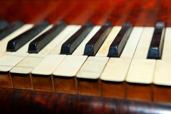 Oud Piano Toetsenbord Gemaakt Van Ivoor — Stockfoto