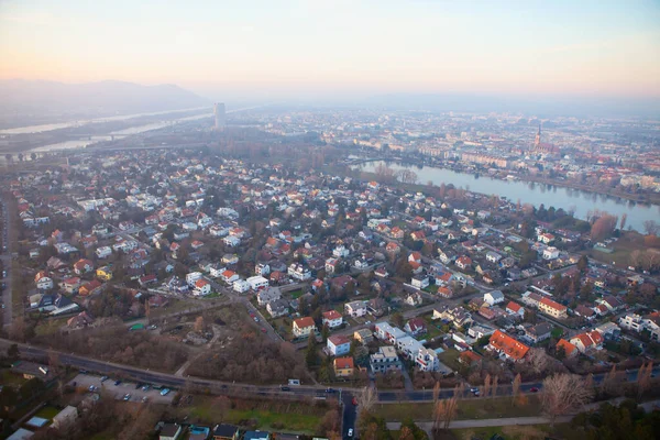 Luftaufnahme Von Wien Abend Panorama Der Österreichischen Hauptstadt — Stockfoto