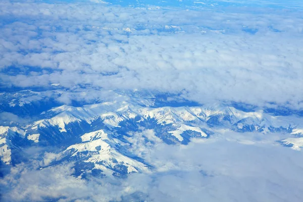 Алкогольні Хмари Над Горами Альпи Покриті Снігом Вид Повітря — стокове фото