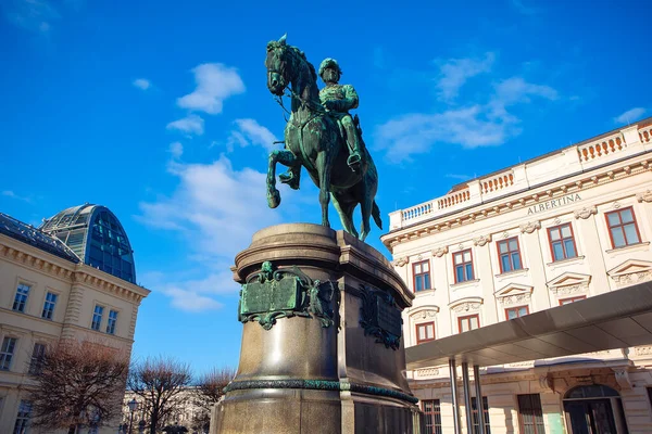 Pomnik Erzherzog Albrecht Von Osterreich Wiedniu Austriacki Generał Habsburgów Feldmarszałek — Zdjęcie stockowe