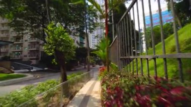 Kuala Lumpur 4 k yeşil steet genelinde yürüyüş