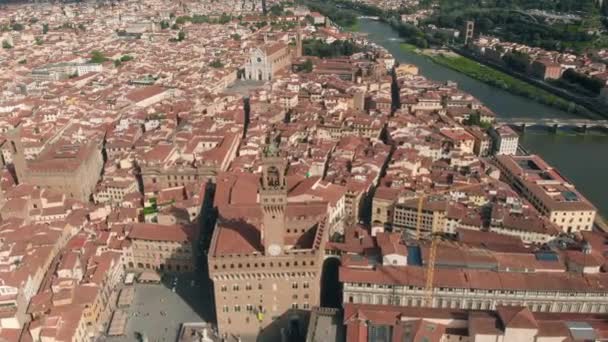 Vista aérea do Palazzo Vecchio em Florença 4K — Vídeo de Stock