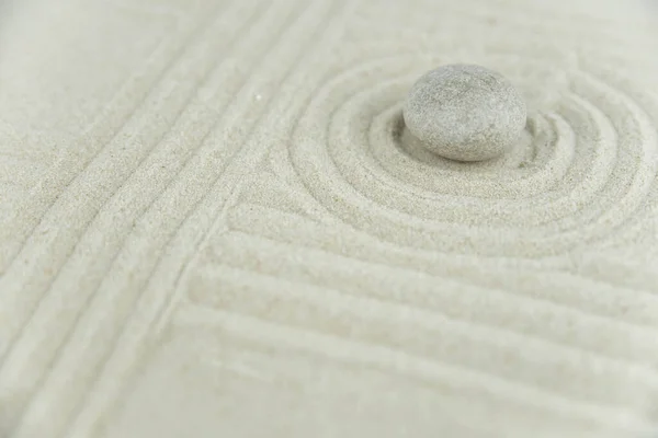 Zen Garden Pyramids White Gray Zen Stones White Sand Abstract — Stock Photo, Image