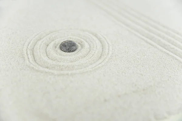 Zen Garden Pyramids White Gray Zen Stones White Sand Abstract — Stock Photo, Image