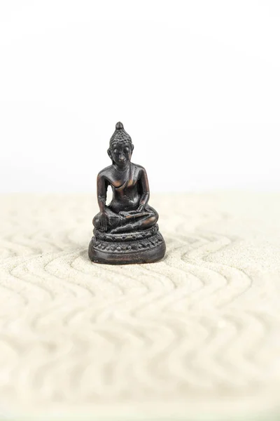 Buddha Astratto Zen Disegno Sabbia Bianca Concetto Armonia Equilibrio Meditazione — Foto Stock