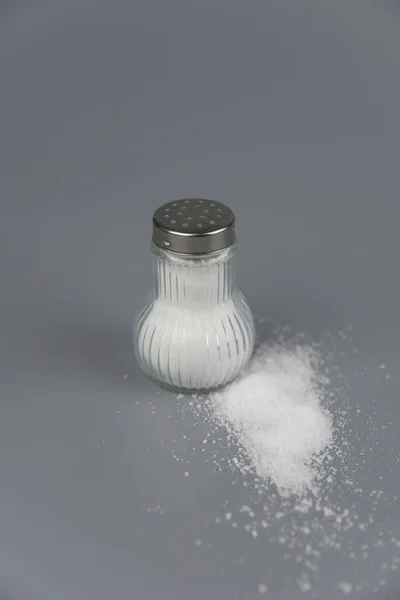 Pile Salt Salt Shaker Concept Excessive Salt Intake White Death — Stock Photo, Image