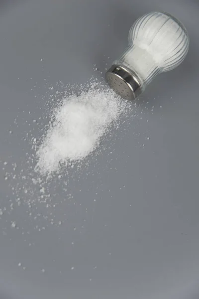 Pile Salt Salt Shaker Concept Excessive Salt Intake White Death — Stock Photo, Image