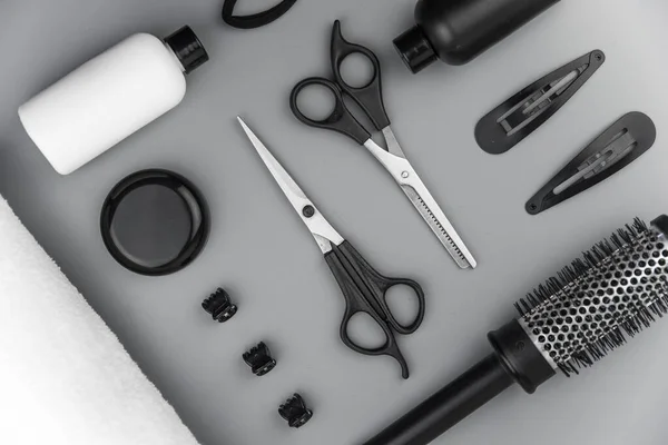 Professional Hair Dresser Tools Copy Space Hair Stylist Equipment Set — Stock Photo, Image