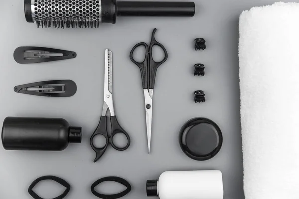 Professional Hair Dresser Tools Copy Space Hair Stylist Equipment Set — Stock Photo, Image
