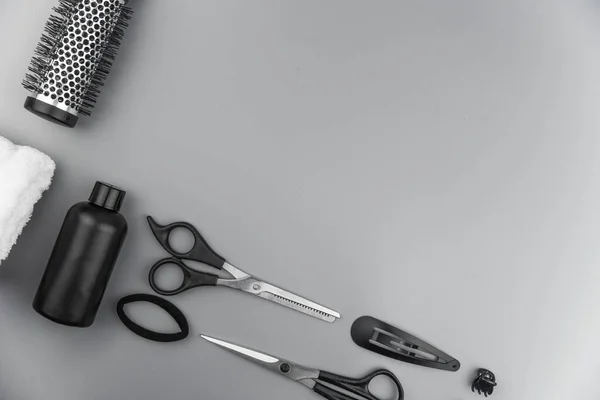 Professional Hair Dresser Tools Copy Space Hair Stylist Equipment Set — Stock Photo, Image