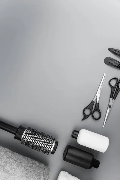 Professional Hair Dresser Tools Copy Space Hair Stylist Equipment Set — Stock Photo, Image