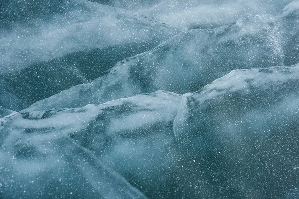 Eisbeschaffenheit Aus Nächster Nähe Der Zugefrorene Baikalsee Sibirien Schöne Risse — Stockfoto
