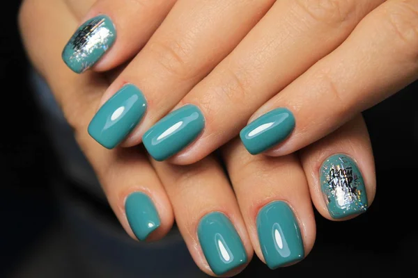 Stijlvolle Manicure Ontwerp Mooie Lange Nagels — Stockfoto