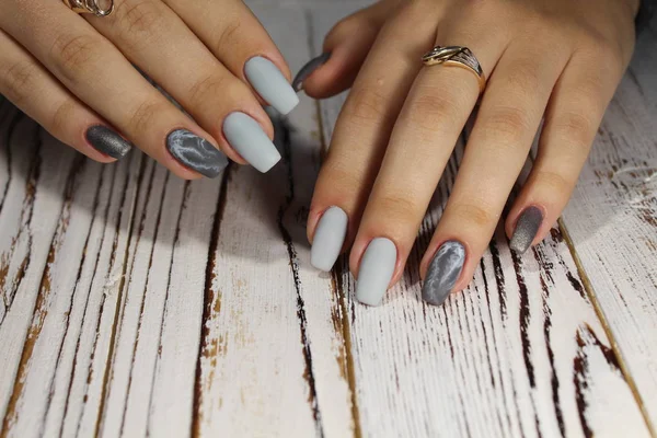 Hermosa Idea Para Manicura Uñas Largas — Foto de Stock