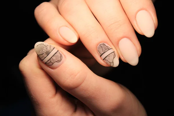 Stylish Manicure Design Beautiful Long Nails — Stock Photo, Image