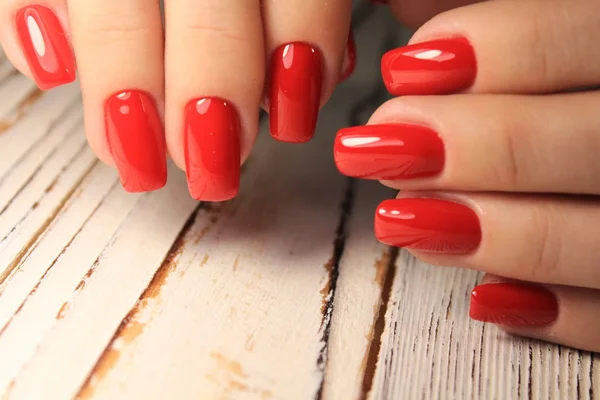 Sexy Paznokci Manicure Piękne Kobiece Dłonie — Zdjęcie stockowe