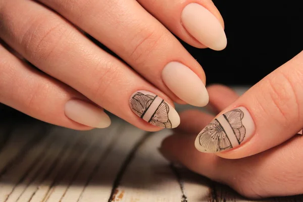 Sexy Paznokci Manicure Piękne Kobiece Dłonie — Zdjęcie stockowe