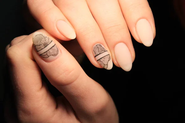Mooie Nail Art Manicure Achtergrond Van Een Modieuze Textuur — Stockfoto