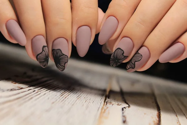 Sexy Paznokci Manicure Piękne Kobiece Dłonie — Zdjęcie stockowe