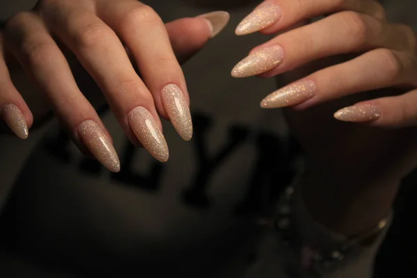 Bella Manicure Glamour Uno Sfondo Texture Alla Moda — Foto Stock