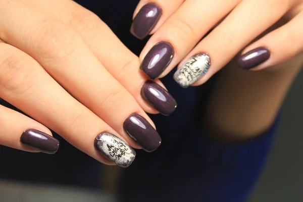 Mooie Nail Art Manicure Achtergrond Van Een Modieuze Textuur — Stockfoto