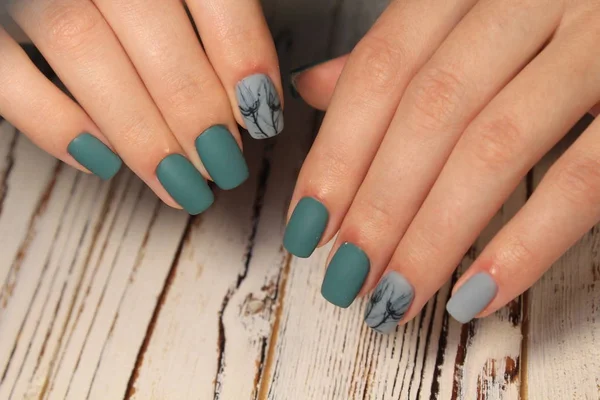 Modny Design Manicure Piękne Tło Zakole — Zdjęcie stockowe