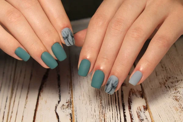 Stylisches Nageldesign Auf Schönen Weiblichen Händen — Stockfoto