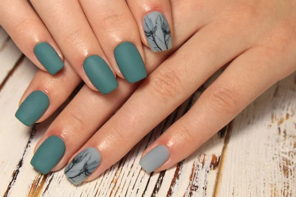 Modny Design Manicure Piękne Tło Zakole — Zdjęcie stockowe