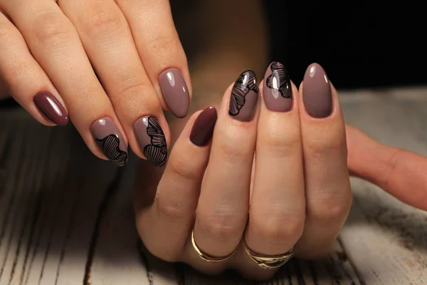 Smukke Manicure Design Trendy Tekstur Baggrund - Stock-foto
