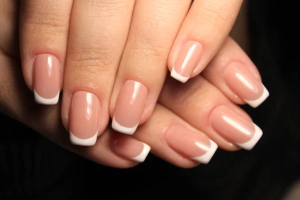 Piękny Beżowy Manicure Tle Modne Tekstury — Zdjęcie stockowe