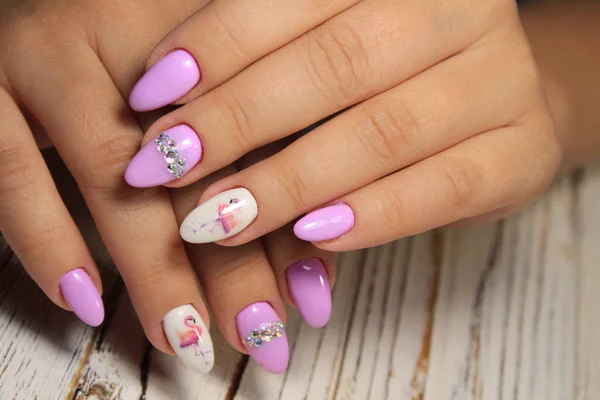 Fashion Manicure Van Nagels Een Mooie Texturale Achtergrond — Stockfoto