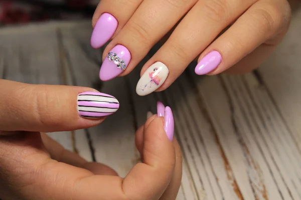 Fashion Manicure Van Nagels Een Mooie Texturale Achtergrond — Stockfoto