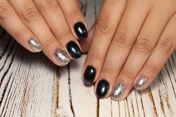 Sexy Manicure Paznokci Piękne Kobiece Dłonie — Zdjęcie stockowe