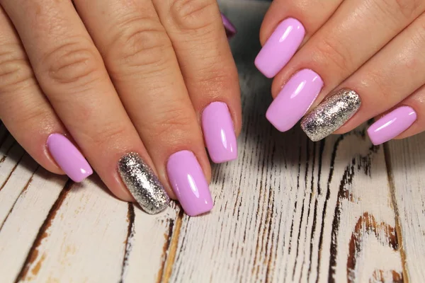 Mooie Lange Nagels Achtergrond Van Een Trendy Textuur — Stockfoto