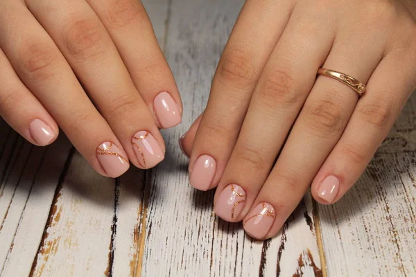 Manicure Rosa Sessuale Belle Mani Femminili — Foto Stock