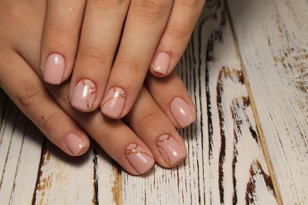 Manicura Con Uñas Largas Sobre Fondo Textura Moda —  Fotos de Stock