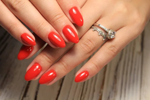 Stylowy Design Manicure Długich Pięknych Paznokciach — Zdjęcie stockowe