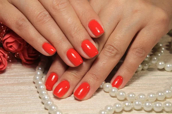 Sexy Manicura Roja Uñas Largas Textura — Foto de Stock