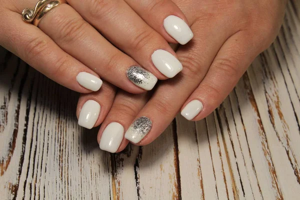 Manicure Długimi Paznokciami Tle Modny Tekstury — Zdjęcie stockowe