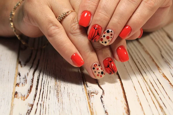 Bella Manicure Moda Con Design Unghie Lunghe — Foto Stock