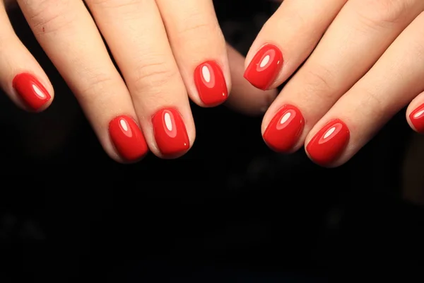 Manicure Vermelho Sexy Fundo Textural Moda — Fotografia de Stock